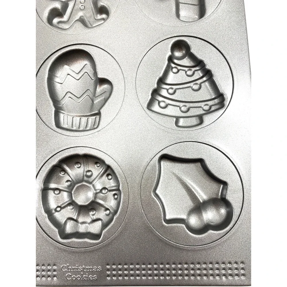 Christmas Cookie Molded Sheet Pan Non-Stick 12 Cavities Sweet Creations